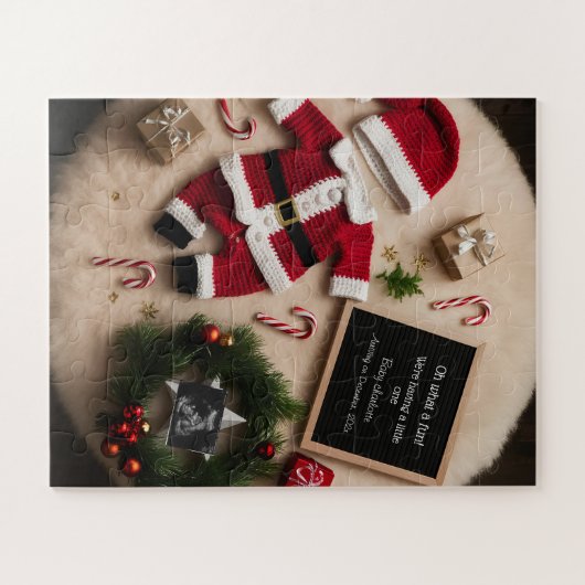 クリスマスユニークの妊娠の発表 ジグソーパズル (横)