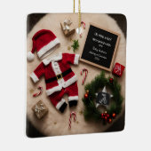 クリスマスユニークの妊娠の発表 セラミックオーナメント (右)