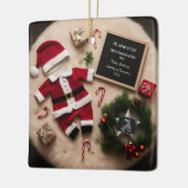 クリスマスユニークの妊娠の発表 セラミックオーナメント (左)