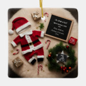 クリスマスユニークの妊娠の発表 セラミックオーナメント (正面)