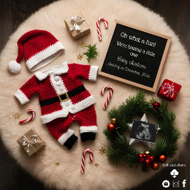 クリスマスユニークの妊娠の発表 招待状