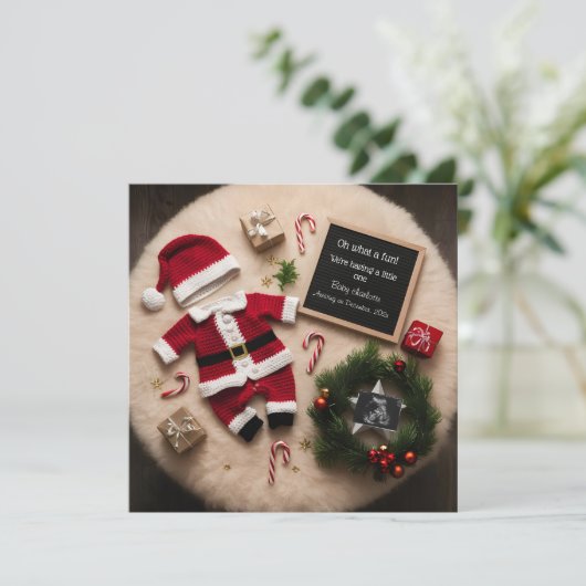 クリスマスユニークの妊娠の発表 招待状 (スタンド正面)