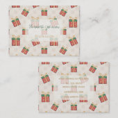 クリスマスユニークギフトボックスのドドルパターン 名刺 (正面/裏面)