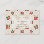 クリスマスユニークギフトボックスのドドルパターン 名刺 (裏面)