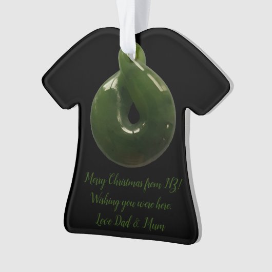 クリスマスユニークニュージーランドグリーンストーンの装飾 オーナメント (正面)