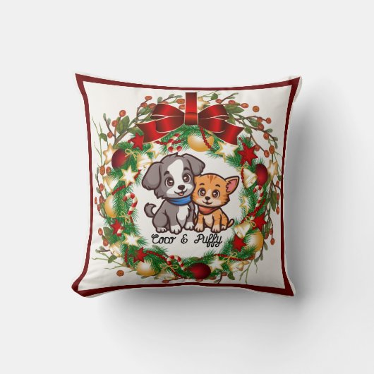 クリスマスユニーク装飾用クッションと写真 クッション (正面)