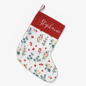 クリスマスユーカリプタスベリーフローラレッド スモールクリスマスストッキング (正面 (吊り時))