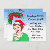 クリスマスユーモアおもしろいレトロレディートースト ポストカード (正面/裏面)