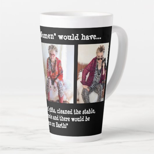 クリスマスユーモアのあるに3人の賢い女性 カフェラテマグ (右アングル)