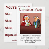 クリスマスユーモアのパーティの招待状 招待状 (正面/裏面)