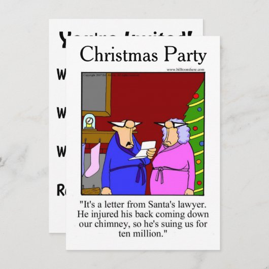 クリスマスユーモアのパーティの招待状 招待状 (正面/裏面)
