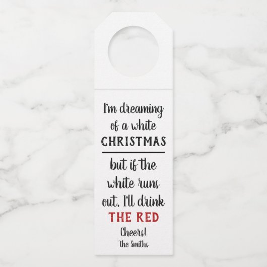 クリスマスユーモアのワインラベル ボトルネックタグ (正面)