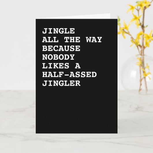 クリスマスユーモアを弄び続ける カード (黄色い花)