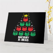 クリスマスユーモアケトルベルツリー ホリデーワークアウト カード (黄色い花)