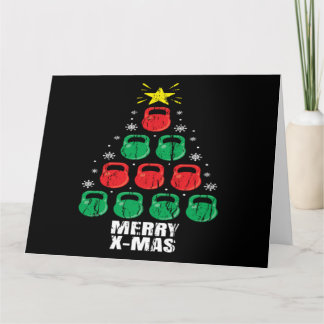 クリスマスユーモアケトルベル ツリー ホリデーワークアウト カード