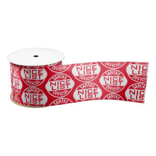 クリスマスユーモア Santa's Official Nice おもしろい List サテンリボン