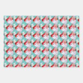 クリスマスユーモア Santa's Official Nice おもしろい List ラッピングペーパーシート (正面3)