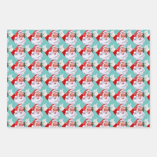 クリスマスユーモア Santa's Official Nice おもしろい List ラッピングペーパーシート (正面3)