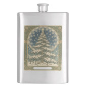 クリスマスユール(キリスト降誕祭)ツリースノーフレーク&スターズアールヌーヴ フラスク (正面)
