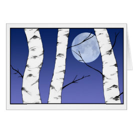 クリスマスユール（キリスト降誕祭）至樺の木空白のカード