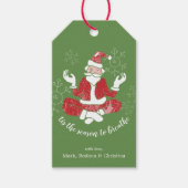 クリスマスヨガサンタパーソナライズされた呼吸 ギフトタグ (正面)