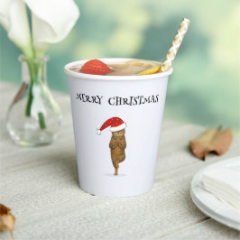 クリスマスヨガ猫のテキスト 紙コップ