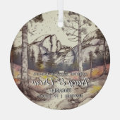 クリスマスヨセミテナショナルパークカップル婚約 ガラスオーナメント (裏面)