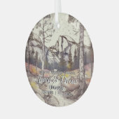 クリスマスヨセミテナショナルパークカップル婚約 ガラスオーナメント (正面左)