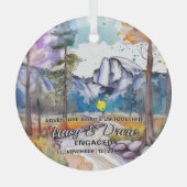 クリスマスヨセミテ屋外マクシマリストカップル従事 ガラスオーナメント (正面)