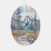 クリスマスヨセミテ屋外マクシマリストカップル従事 ガラスオーナメント (正面左)