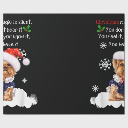クリスマスヨークシャーテリアおもしろいヨークシャーテリアパピー ラッピングペーパー (シーム)