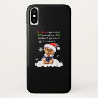 クリスマスヨークシャーテリアおもしろいヨークシャーテリアパピー iPhone X ケース