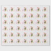 クリスマスヨークシャーテリアドッグとキャンディカネス雪 ラッピングペーパー (フラット)