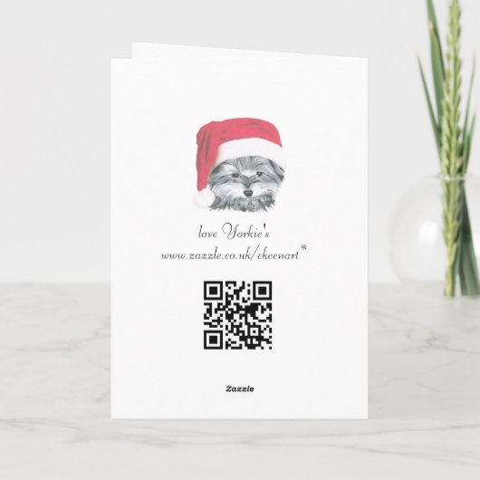 クリスマスヨークシャーテリアドッグメリークリスマスムームカード シーズンカード (裏面)