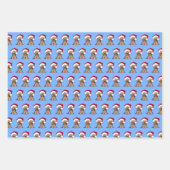 クリスマスヨークシャーテリアラッピング紙セット3枚 ラッピングペーパーシート (正面2)