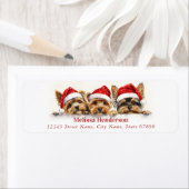 クリスマスヨークシャーテリア差出人住所ラベル ラベル (インサイチュ)