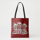 クリスマスヨークシャーテリア愛犬家 トートバッグ (正面)