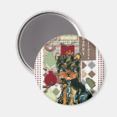 クリスマスヨークシャーテリア マグネット (正面/裏面)