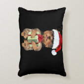 クリスマスヨークシャーテリア – ヨークシャーテリアおもしろい犬 アクセントクッション (正面(垂直))