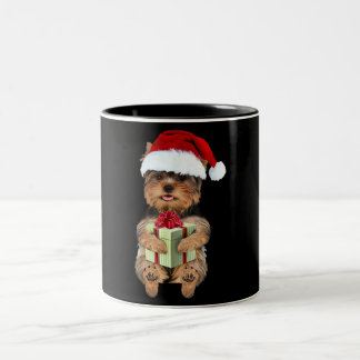 クリスマスヨークシャーテリア – ヨークシャーテリアおもしろい犬 ツートーンマグカップ