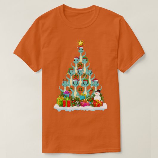 クリスマスライツおもしろいサンタブロントサウルス恐竜Chri Tシャツ (デザイン正面)