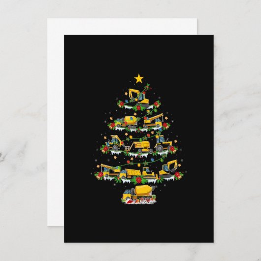 クリスマスライツサンタ建築トラッククリスマストル 招待状 (正面/裏面)