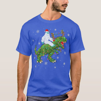 クリスマスライツサンタ・イェティ乗馬恐竜トレクリスチム Tシャツ