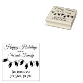 クリスマスライツハッピーホリデーズ差出人住所 ラバースタンプ (押印)