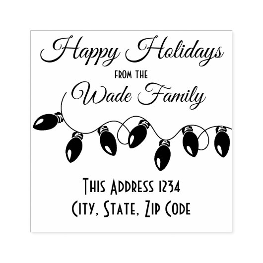 クリスマスライツハッピーホリデーズ差出人住所 ラバースタンプ (インプリント)