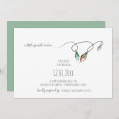 クリスマスライツホリデーパーティー招待状 ノートカード (正面/裏面)