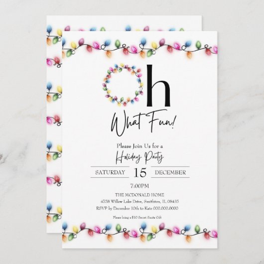 クリスマスライツホリデーパーティー招待状 招待状 (正面/裏面)