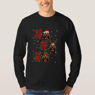クリスマスライツホーホーホーホーブラッドハウンドドッグおもしろい醜いChr Tシャツ