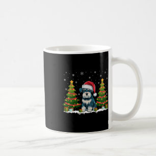 クリスマスライツミニチュアシュナウザードッグサンタクリスマ コーヒーマグカップ