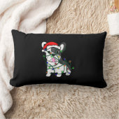 クリスマスライトおもしろいのフランスの飾り ランバークッション (ブランケット)